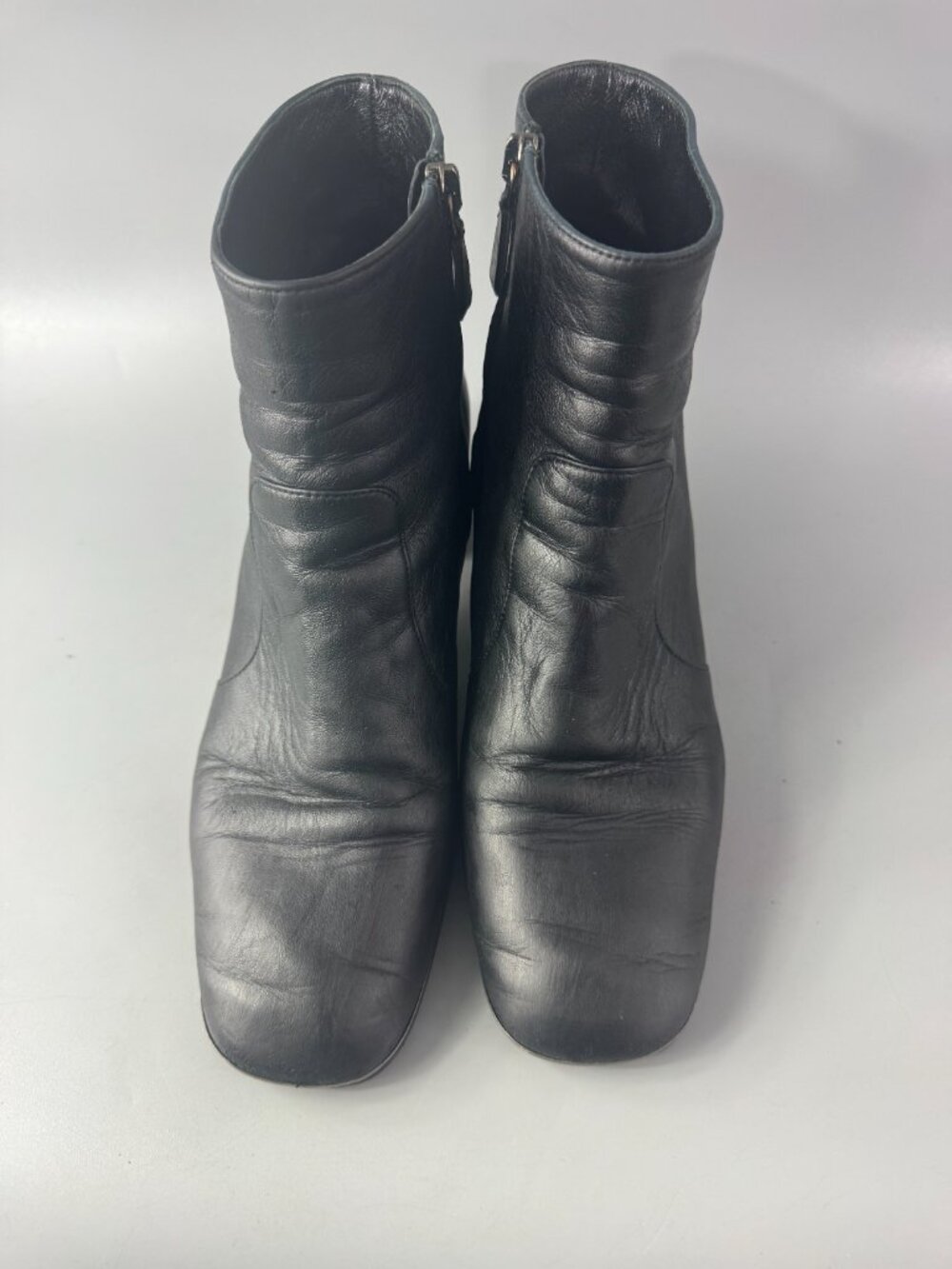 Authentic Prada Black Lamp Skin Leather Ankle Boots, Size 39 - Picture 4 of 15